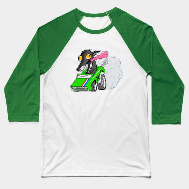 Paw to the Floor Baseball T-Shirt by Daft Greyhound